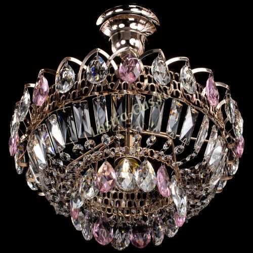 Люстра Астра Бутон №1 с подвесом Розовая в Химках Гусь Хрустальный