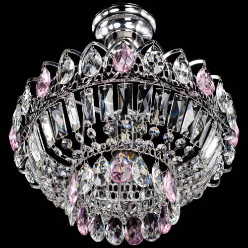 Люстра Астра Бутон №1 с подвесом Розовая в Химках Гусь Хрустальный