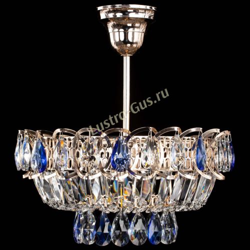 Люстра Астра Бутон №1 с подвесом Синяя в Химках Гусь Хрустальный