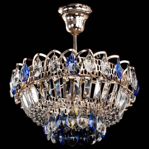 Люстра Астра Бутон №1 с подвесом Синяя в Химках Гусь Хрустальный