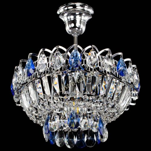 Люстра Астра Бутон №1 с подвесом Синяя в Химках Гусь Хрустальный