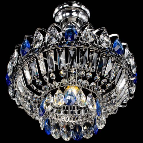 Люстра Астра Бутон №1 с подвесом Синяя в Химках Гусь Хрустальный