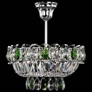 Люстра хрустальная Астра Бутон №1 с подвесом Зеленая