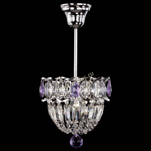 Люстра Астра Купол №1 с подвесом Фиолетовая в Химках Гусь Хрустальный