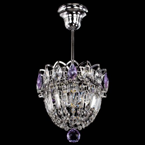 Люстра Астра Купол №1 с подвесом Фиолетовая в Химках Гусь Хрустальный