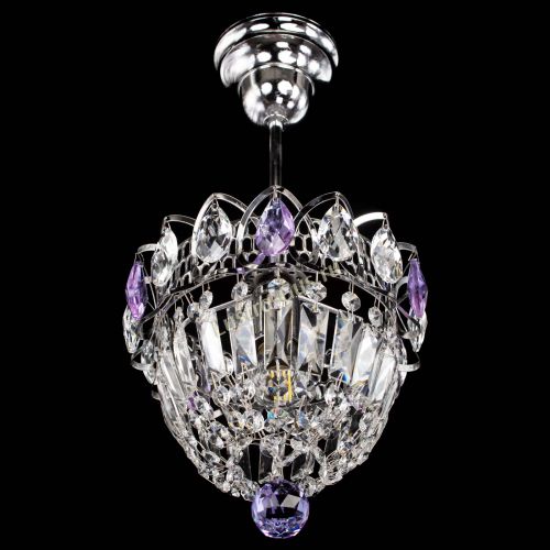 Люстра Астра Купол №1 с подвесом Фиолетовая в Химках Гусь Хрустальный