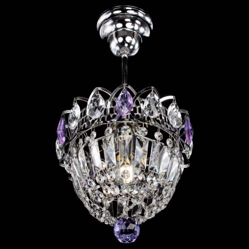 Люстра Астра Купол №1 с подвесом Фиолетовая в Химках Гусь Хрустальный