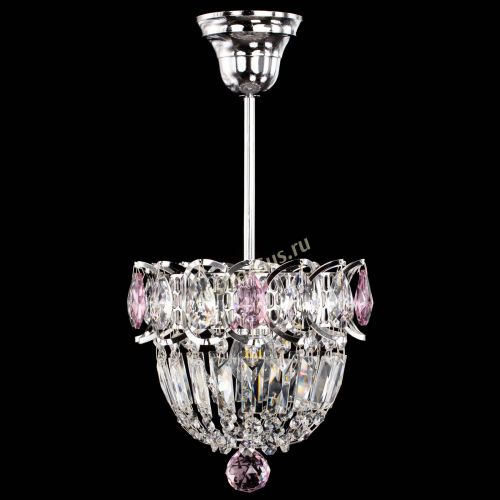 Люстра Астра Купол №1 с подвесом Розовая в Химках Гусь Хрустальный