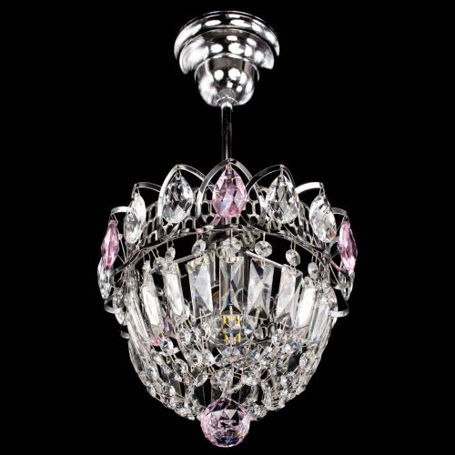 Люстра Астра Купол №1 с подвесом Розовая в Химках Гусь Хрустальный