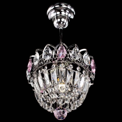 Люстра Астра Купол №1 с подвесом Розовая в Химках Гусь Хрустальный