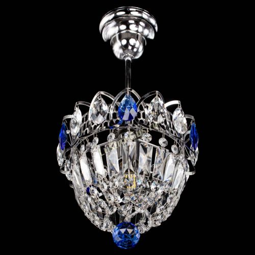 Люстра Астра Купол №1 с подвесом Синяя в Химках Гусь Хрустальный