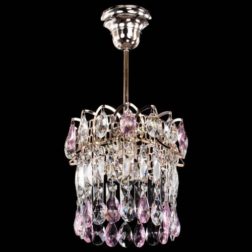 Люстра Астра пластинка №1 розовая в Химках Гусь Хрустальный