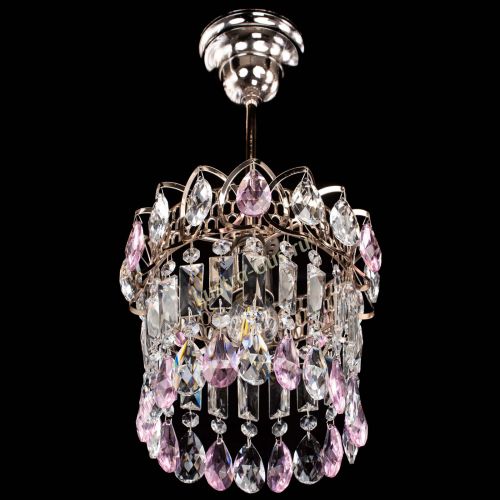Люстра Астра пластинка №1 розовая в Химках Гусь Хрустальный