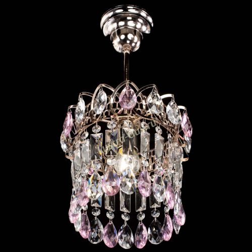 Люстра Астра пластинка №1 розовая в Химках Гусь Хрустальный