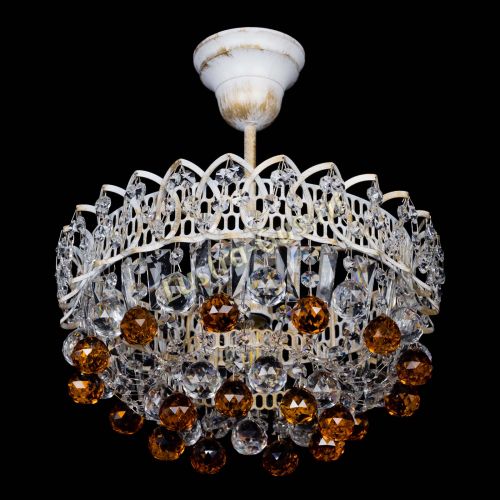 Люстра Астра шар №1 Чайная белая в Химках Гусь Хрустальный