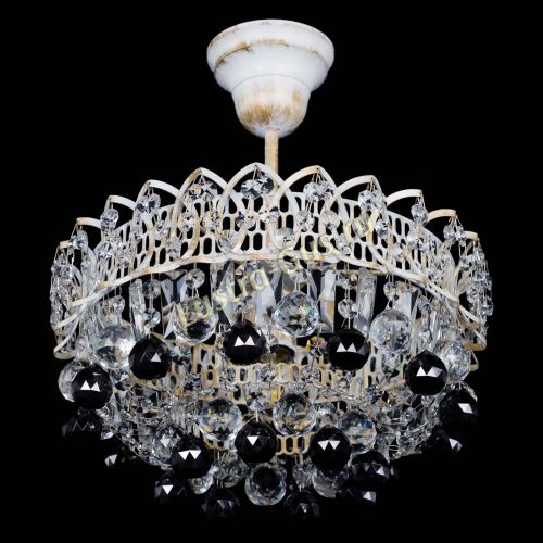 Люстра Астра шар №1 Черная белая в Химках Гусь Хрустальный