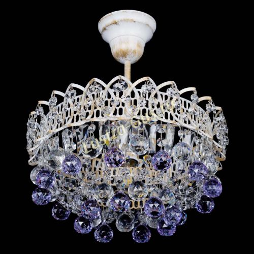 Люстра Астра шар №1 Фиолетовая белая в Химках Гусь Хрустальный