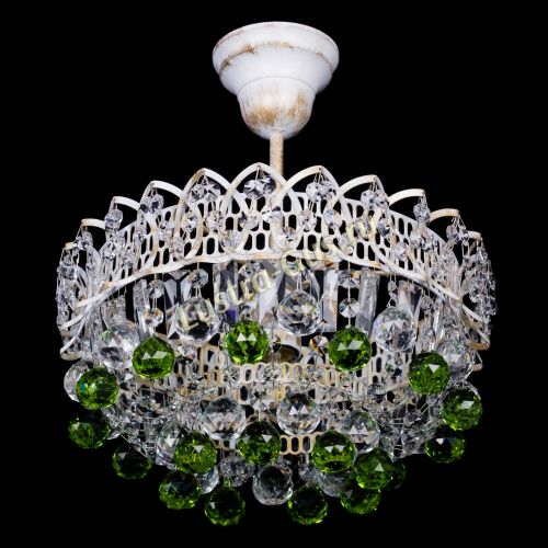 Люстра Астра шар №1 Зеленая белая в Химках Гусь Хрустальный