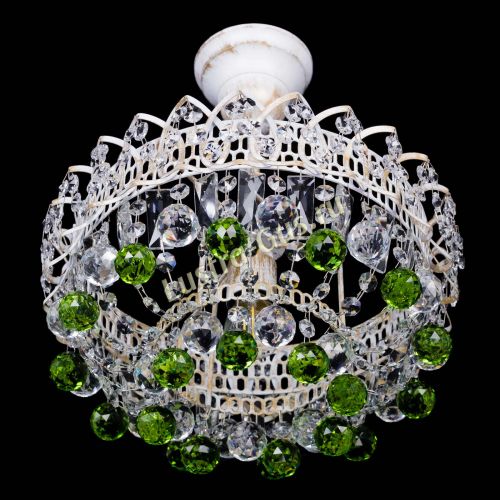 Люстра Астра шар №1 Зеленая белая в Химках Гусь Хрустальный