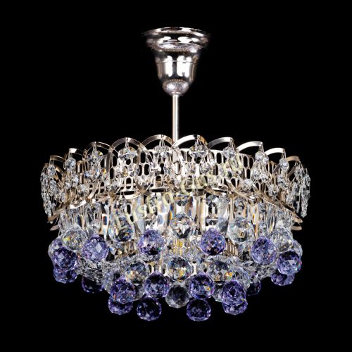 Люстра Астра шар фиолетовая 1 лампа в Химках Гусь Хрустальный