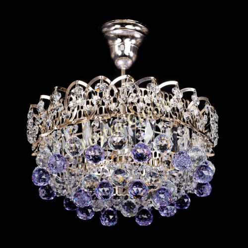 Люстра Астра шар фиолетовая 1 лампа в Химках Гусь Хрустальный