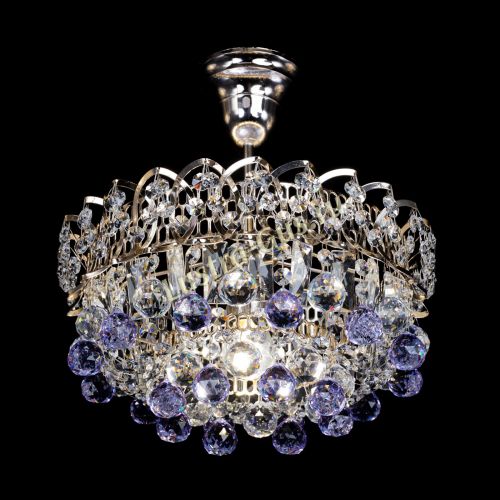 Люстра Астра шар фиолетовая 1 лампа в Химках Гусь Хрустальный