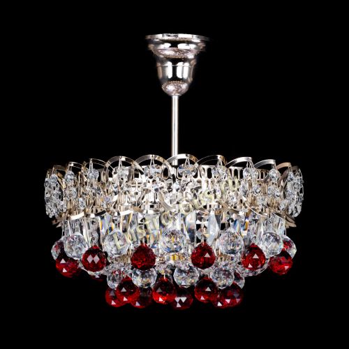 Люстра Астра шар красная 1 лампа в Химках Гусь Хрустальный