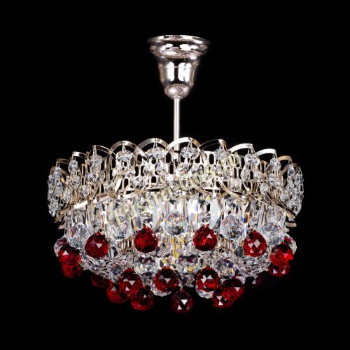 Люстра Астра шар красная 1 лампа в Химках Гусь Хрустальный