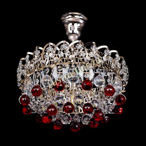 Люстра Астра шар красная 1 лампа в Химках Гусь Хрустальный