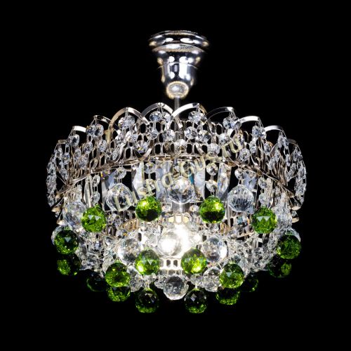 Люстра Астра шар зеленая 1 лампа в Химках Гусь Хрустальный