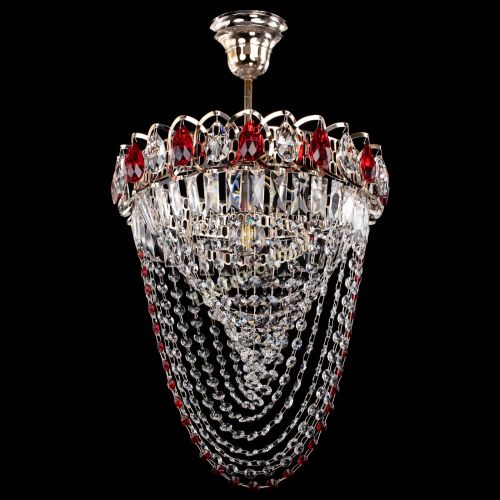 Люстра Астра Водоворот с подвесом №1 красная в Химках Гусь Хрустальный