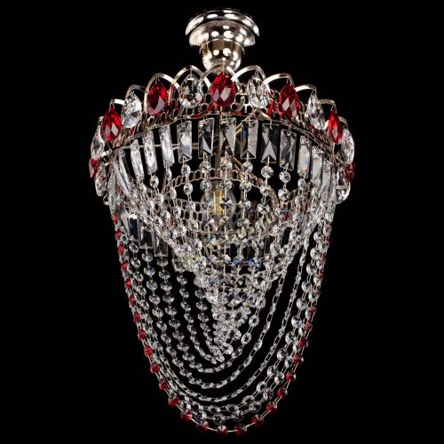 Люстра Астра Водоворот с подвесом №1 красная в Химках Гусь Хрустальный