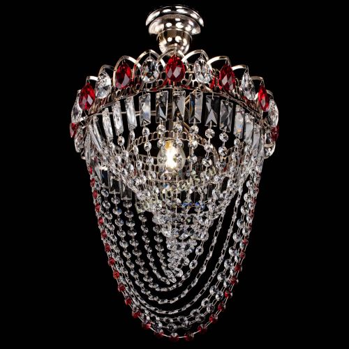 Люстра Астра Водоворот с подвесом №1 красная в Химках Гусь Хрустальный