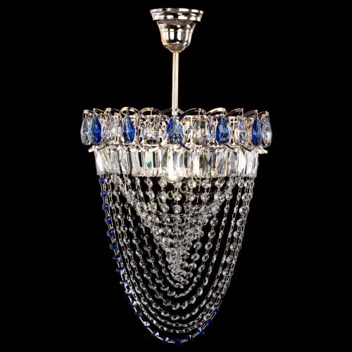 Люстра Астра Водоворот с подвесом №1 синяя в Химках Гусь Хрустальный