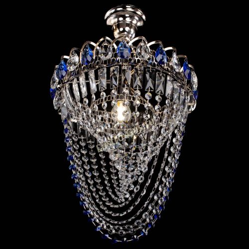 Люстра Астра Водоворот с подвесом №1 синяя в Химках Гусь Хрустальный