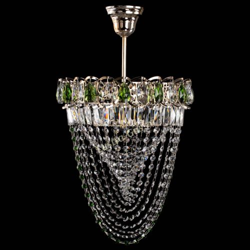 Люстра Астра Водоворот с подвесом №1 зеленая в Химках Гусь Хрустальный