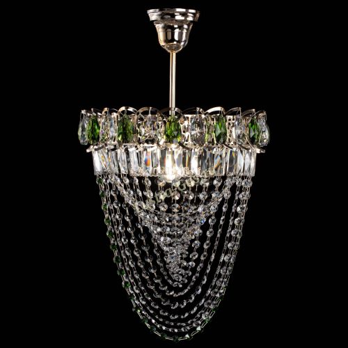 Люстра Астра Водоворот с подвесом №1 зеленая в Химках Гусь Хрустальный