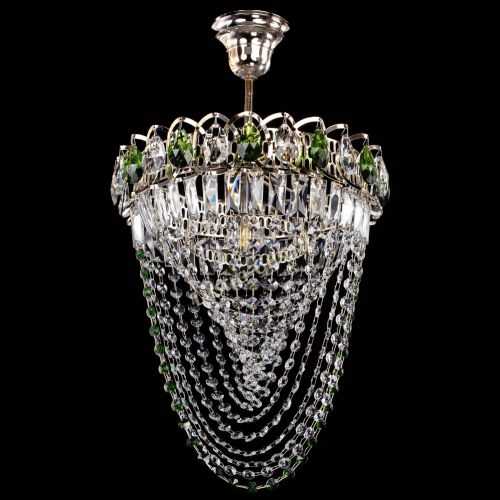Люстра Астра Водоворот с подвесом №1 зеленая в Химках Гусь Хрустальный
