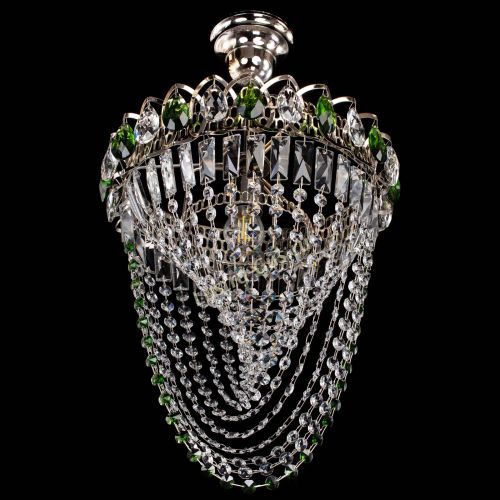 Люстра Астра Водоворот с подвесом №1 зеленая в Химках Гусь Хрустальный