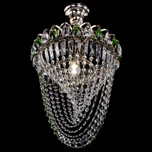 Люстра Астра Водоворот с подвесом №1 зеленая в Химках Гусь Хрустальный