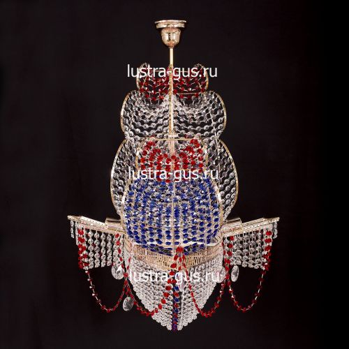 Люстра Черная Жемчужина красная в Химках Гусь Хрустальный