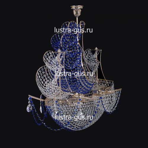 Люстра Черная Жемчужина синяя в Химках Гусь Хрустальный