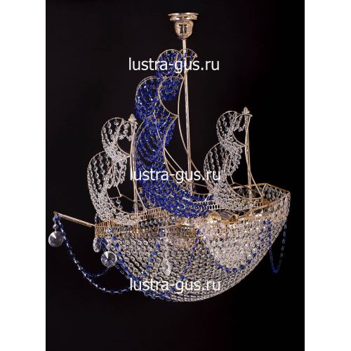 Люстра Черная Жемчужина синяя в Химках Гусь Хрустальный