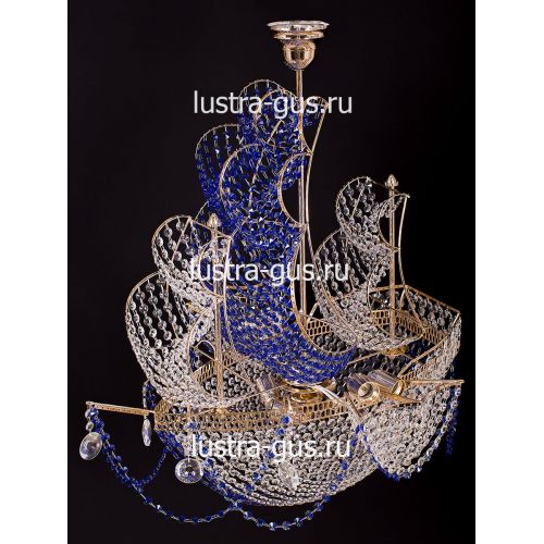 Люстра Черная Жемчужина синяя в Химках Гусь Хрустальный