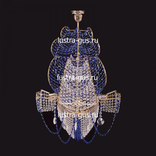 Люстра Черная Жемчужина синяя в Химках Гусь Хрустальный