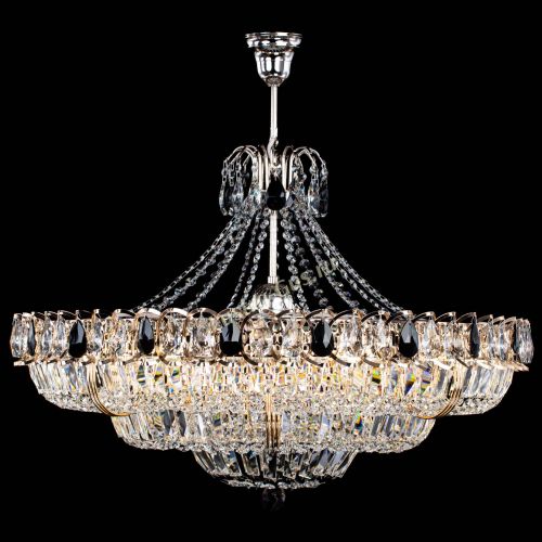 Люстра Двойное кольцо пластинка с подвесом Черная в Химках Гусь Хрустальный