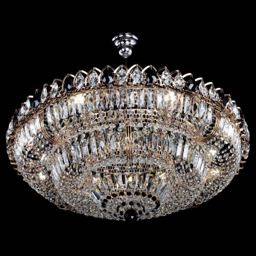 Люстра Двойное кольцо пластинка с подвесом Черная в Химках Гусь Хрустальный