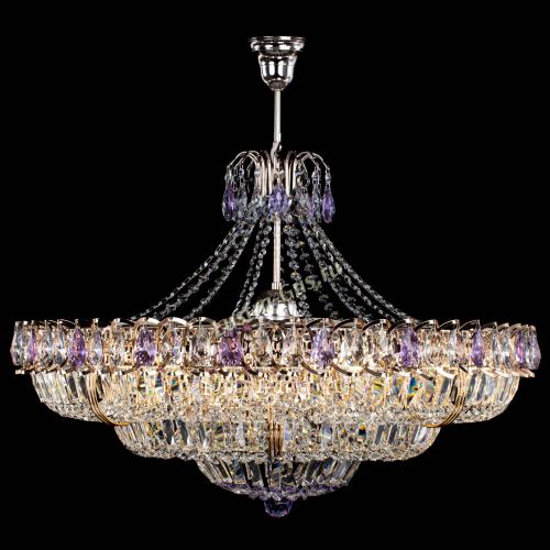 Люстра Двойное кольцо пластинка с подвесом Фиолетовая в Химках Гусь Хрустальный