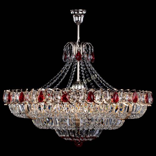 Люстра Двойное кольцо пластинка с подвесом Красная в Химках Гусь Хрустальный