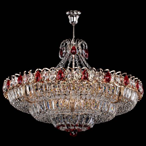 Люстра Двойное кольцо пластинка с подвесом Красная в Химках Гусь Хрустальный